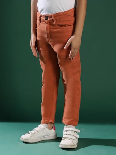 Image of Tales & Stories Boys Slim Fit Denim Jeans | 5-Pocket Stylish Mid-Rise Pants| Durable Cotton Denim Lycra with Button Closure | Casual Wear