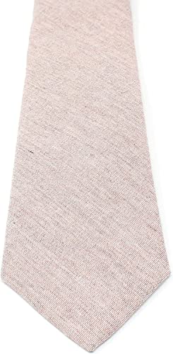 Image of Men's Chambray Cotton Skinny Necktie Tie Textured Distressed Style - 2.5 inch Width