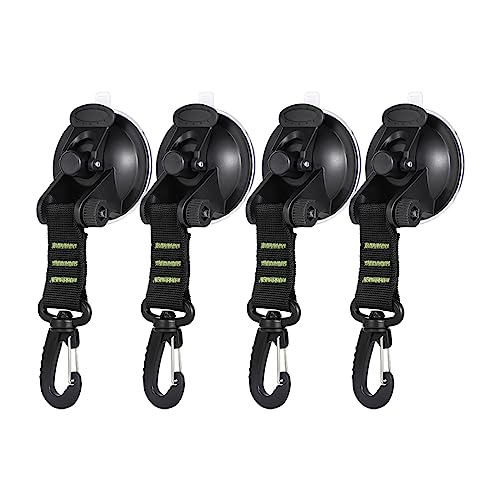 JNNJ 4 Pièces Ancre à Ventouse avec Fixation du Crochet d'Arrimage, Ventouse Crochet Voiture, Tentes Latéral Voiture Accessoire Bâche de Camping, pour...
