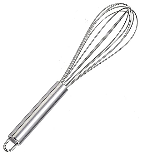 Image of Stainless Steel Balloon Whisk 25cm for Kitchen | Heavy Duty Egg Beater & Baking Whisk | Premium Wire Whisk for Mixing, Blending, Whipping & Cooking | Set of 1 | Warranty 6 Months