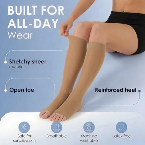 Image of ABSOLUTE SUPPORT Sheer Knee High Compression Socks 20-30mmHg