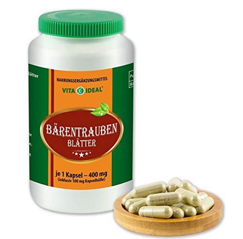 VITAIDEAL ® Bärentrauben Blätter (Uva Ursi) 180 Kapseln je 400mg, aus rein natürlichen Kräutern ohne Zusatzstoffe von NEZ-Diskounter Cover