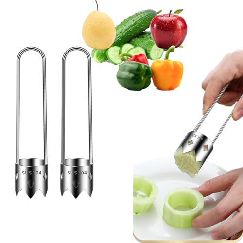 2 peças de sementes de pimentão vermelho, descaroçador de frutas de aço inoxidável atualizado, ferra