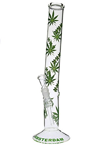 Amsterdam XXX Bong gerade mit üppiger Blattverzierung - 50cm, 18,8 mm - Head&Nature Bong-Kollektion