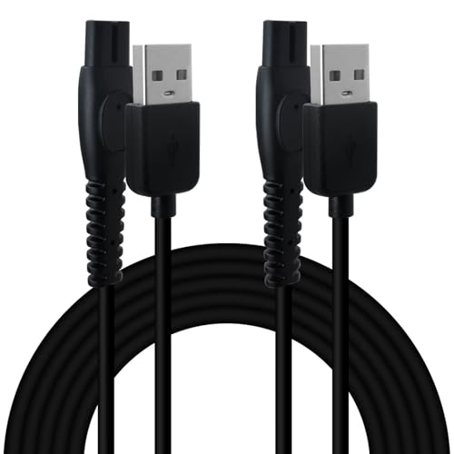 2025 New 5V USB Charger Cord Replacement for Philips Shaver Series: S3243/91 S1016/90 S3242/90 S7886/84 X3052/91 S7887/82 X3001/90 S5880/81 X5006/85 S7885/85, 2-Pack, 3,3ft