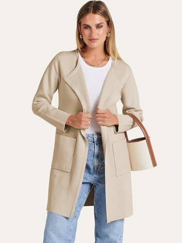 Image of ANRABESS Womens Cardigan Sweater Open Front Knit Long Coatigan Dressy Casual Jacket Coat 2026 Fall Outfits Classy Clothes