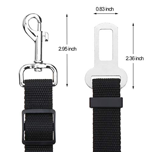 Elisel 2 Packs Adjustable Length Pet Dog Cat Car Seat Belt Pet Seat Belt Pet Accessories For Dogs Cats And Pets (Black) #TOP1