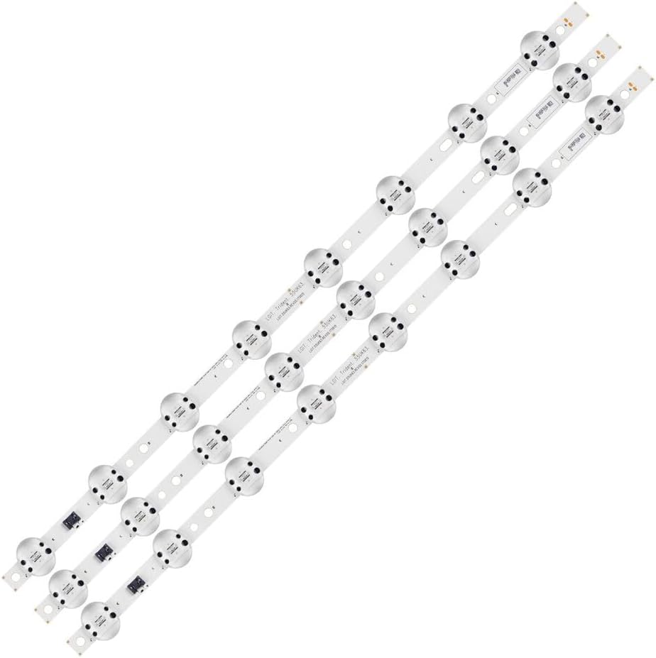 3pcs TV LED Backlight Strips Fit for LG 55UM6910PUC 55UK6090PUA 55UM6950DUB, White, QFL0045