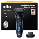 Braun Rasoir Electrique Homme Series 5 52-B1200SI Bleu, Etanche, Lames Flexibles Pour Rase...