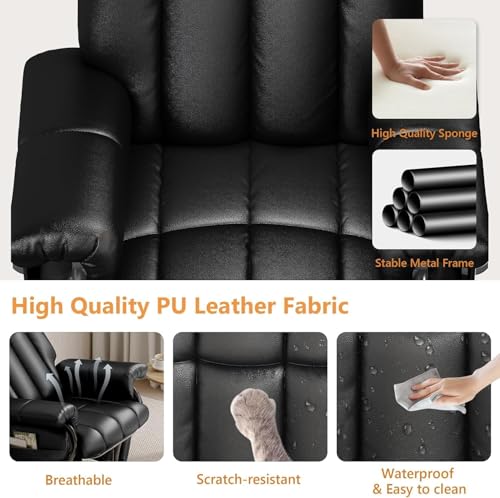Image of JIASTING 360 Swivel Recliner Chair, Nursing Glider Rocking Recliner Chair with Ottoman & Side Pockets, Gliding Chair for Nursery, Office, Living Room, Bedroom, Metal Frame
