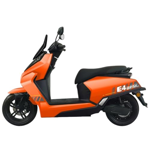 Image of AMO Brisk E4 60V Lithium Ion Battery Low Speed Electric Scooter | 25 km /h | 60-70 km Range | Non-RTO | Portable Charger (Orange)