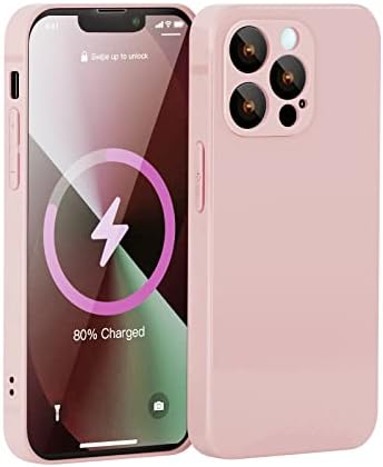 Noyre Compatible with iPhone 13 Pro Max Case 2021, Liquid Silicone Gel Rubber Full Coverage [with Camera Protection] Phone Case for iPhone 13 Pro Max 6.7 inch (Light Pink)