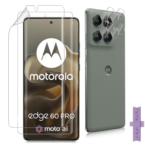 Datree für Motorola Moto Edge 60/Edge 60 Fusion/Edge 60 Pro Schutzfolie,2+2 Stück Kameraschutz für Panzerglas, Blasenfreie Anti- Kratzer HD Vollständige Abdeckung Weich TPU Folie Displayfolie