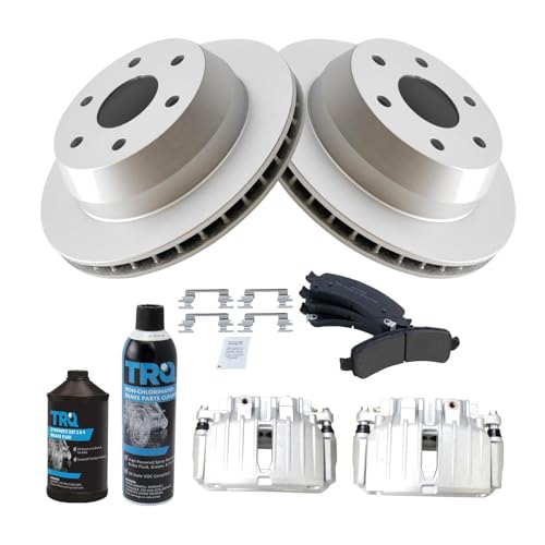 Image of TRQ Rear Brake Pad & Rotor Kit Compatible with 2002 Cadillac Chevrolet GMC