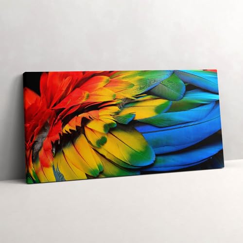 Tableau ailes de perroquet ara Wallfluent 120x60cm pour réveiller un mur blanc triste