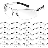 Queekay 20 Pcs Safety Glasses for Men and Women Anti-fog Proof Eye Goggles Scratch Impact and UV Protection for Lab Science(Transparent)