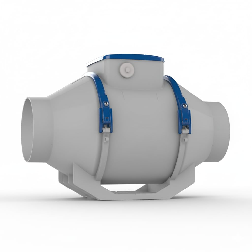 Extractor en línea 100 mm silencioso | Ventilador conducto helicocentrífugo 260 m³/h | 2 velocidades | ventilación baño cocina | KUVIO 100 de Casals