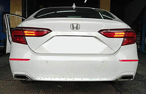 Ijdmtoy Red Lens Full Led Bumper Reflector Lights Compatible With 2018-2022 Honda Accord Sedan, Function As Tail/Brake, Turn Signal Lights & Rear Fog Lamps #TOP5
