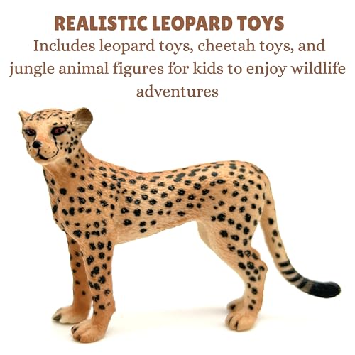 Image of 6PCS Realistic Leopard Animal Toys for Kids 3+ | Wildlife Jungle Animals Miniature Toy Cheeta Action Figures Playset for Boys and Girls Birthday Gift for Children Decoration & Educational Item