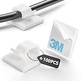 Tesmax Kabelhalter Selbstklebend,Kabelclips für Kabelmanagement Kabel Organizer Kabelklemmen, Kabelbefestigung Kabel Haken Draht Halter Lichterkette (Weiß, 100 Stück)