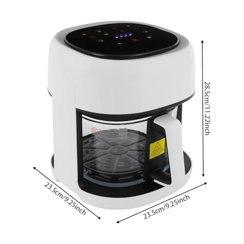 Heißluftfritteuse/Air Fryer, 3.3L Smart Airfryer mit Full Touch Screen & Sichtfenster, Garen und Backen ohne Fett, Hriteuse Heissluftfriteuse mit Einfache Reinigung (Weiß) - 0