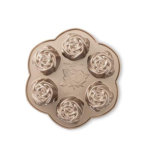 flower pans - Nordic Ware Rose Bud Pan, 6 Cakelets, Toffee