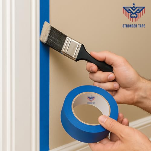 Image of Blue Painter's Tape 1.5 inch x 60 Yards - Easy-Release Masking Tape for Painting, Clean Removal, No Residue - Multi-Surface Use on Walls, Trim, Glass & Wood - Professional-Grade Adhesive (8 Rolls)