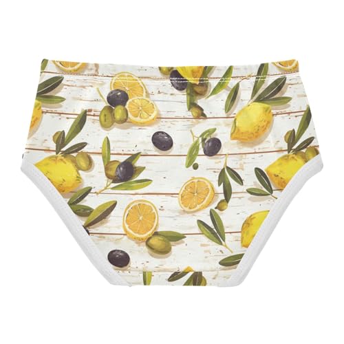 Wusikd Lemon Leaves Girls' Underwear Cotton Girls Briefs Soft Toddler Underwear 2T2