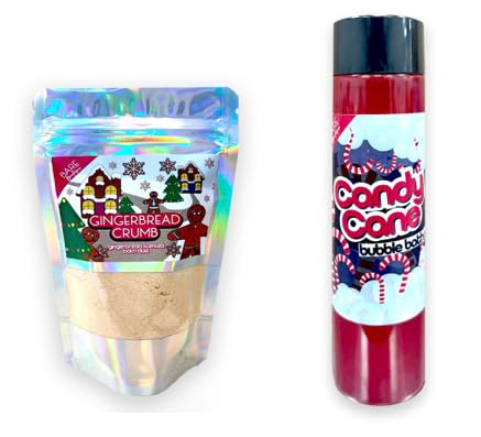 Bare BoutiqueCandy Cane Bubble Bath and Gingerbread Crumb Bath Dust Bundle. Stocking fillers, Advent Calendar fillers, Secret Santa Ideas.…