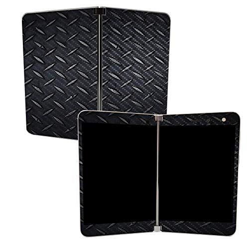 Image of MIGHTY SKINS Carbon Fiber Skin for Microsoft Surface Duo - Black Diamond Plate | Protective, Durable Textured Carbon Fiber Finish | Easy to Apply | Made in The USA