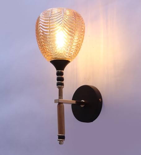 Image of ELAINTE Premium Wall Light | | Elegant Glass Wall Lamp for Living Room & Hallway | 3 Years Warranty | Free Bulb (Vintage-Single)