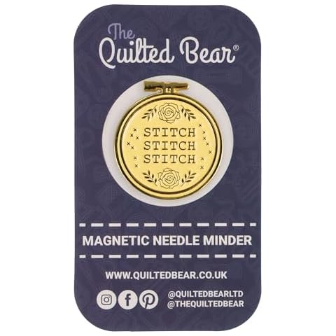 The Quilted Bear Needle Minders - Magnetic Enamel Needle Keeper for Sewing Pins, Sewing Needles, Embroidery Needles, Cross Stitch Needles - Cross Stitch Cover