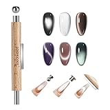 JODSONE 3-in-1 Cat Eye Magnet for Nails, Cylindrical & Square Magnets Nail Art Pens Multifunctional for Cat Eye Design DIY (Magnet Only, No Gel Included)