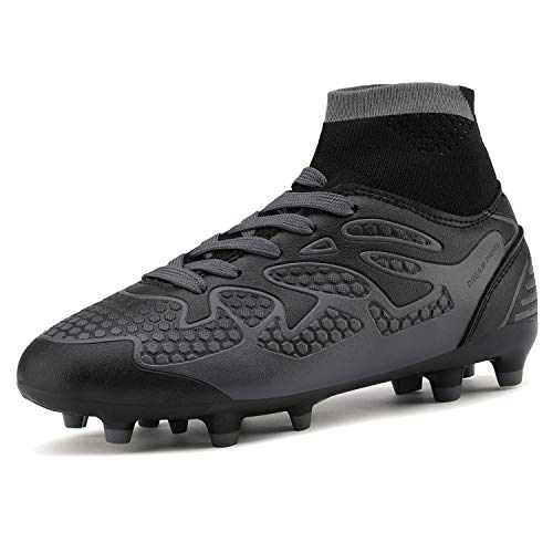 DREAM PAIRS Big Kid 160858-K Black Dark Grey Fashion Soccer...