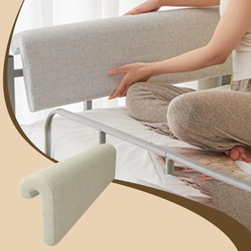 Image of Bed Hanging Headboard Pillow, Ergonomic Reading Backrest Cushion with Removable Washable Cover, Modern Bedside Support Pillow for Reading, Sitting & TV, Khaki