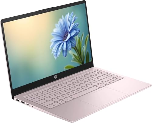 Image of HP Portable 14 inch HD IPS Laptop, Intel Celeron N Processor Up to 3.59GHz, 4GB DDR4, 128GB SSD, HDMI, Webcam, 1 Year Office 365, Bluetooth, Windows 11, Pastel Pink