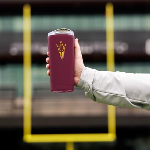 Image of Logo Brands NCAA 20 oz Powder Coat Stainless Tumbler -Double-Wall Insulated Everday Tumbler for Hot or Cold Drinks, High Lip Lid, Team Color