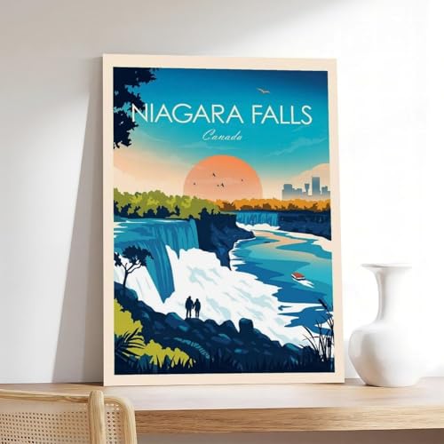 Impression sur toile Niagara Falls QOGDAF 40x60 cm pour decoration de chambre - 7