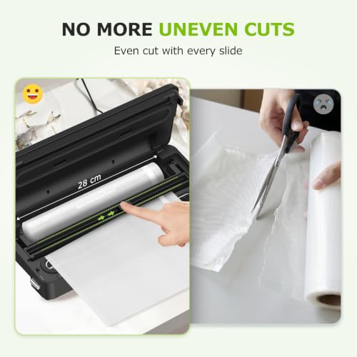 Image of Bonsenkitchen Vacuum Sealer Machine with 1 Roll & 5 Pre-Cut Bags,5 Vacuum Modes, Powerful Food Sealer Vacuum Sealer for Food Storage, Built-in Cutter & Bag Storage