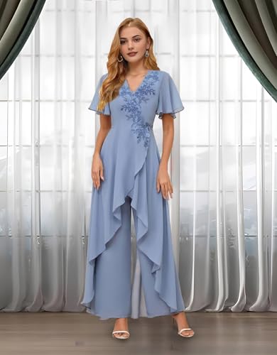 Chiffon Mother of The Bride Pant Suits for Wedding Guest Dresses Formal Outfit Womens Jumpsuit4