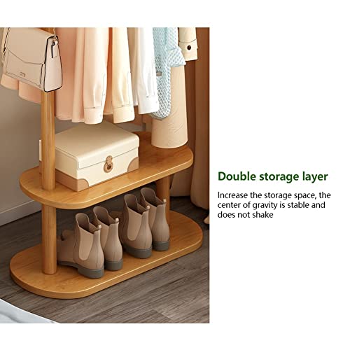 Portant à vêtements avec double étagère de rangement basse pour dressing - 5