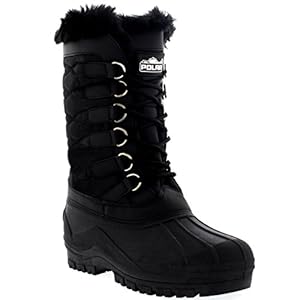 Polar Femmes Nylon De Plein Air Neige Canard Pluie Fourrure Brassard Bottes - BLK42 - AYC0132