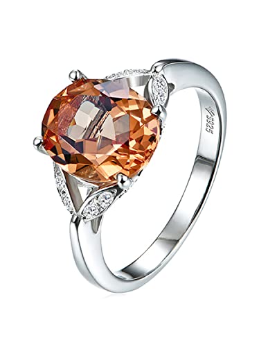 Zultanite Diaspore Rings for Women Silver 3.9 Carat Sultanite Color Change Stone Promise Ring Alexandrite Wedding Band
