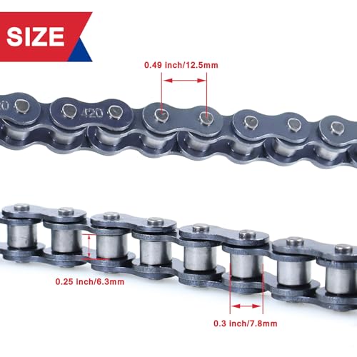 Image of Front Rear 420 Jackshaft Chain 42 Links and 90 Links Mini Bike Drive Chain for Coleman CT200U CT200U-EX BT200X Baja Warrior Heat Mini Baja Massimo MB165 MB200 Mini Bike Heavy Duty Parts