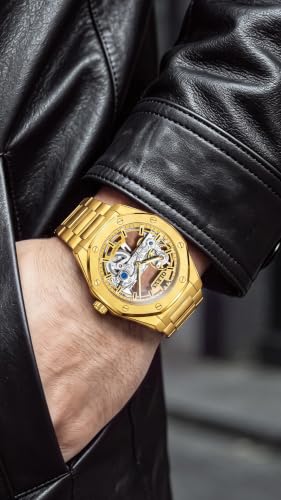 Image of OLEVS Watches for Men Automatic Skeleton Original Luxury Waterproof Watch