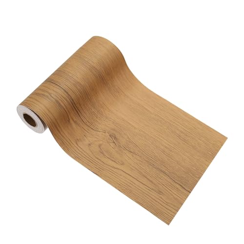 Image of PATIKIL Wood Grain Tape 4.7 inch x 32 ft, Self-Adhesive Wood Texture Repair Tape Realistic Wooden Effect Patch for Furniture Cabinets Floor Walls, Yellow Teak