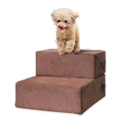 ottostyle.jp スエード ドッグステップ Mサイズ 【ダークブラウン】 幅40cm×奥行き45cm×高さ30cm ペットステップ 愛犬のソファやベッドの昇り降りに! 負担軽減 マット