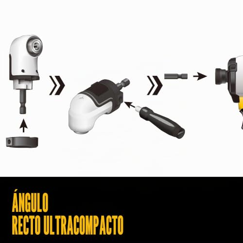 Miniatura 7 de Dewalt Adaptador De Taladro En Ángulo Recto, Flextorq, Sistema 4 En 1, Compacto, Eje Flexible Recto, 12 Pulgadas Dwamrasetft