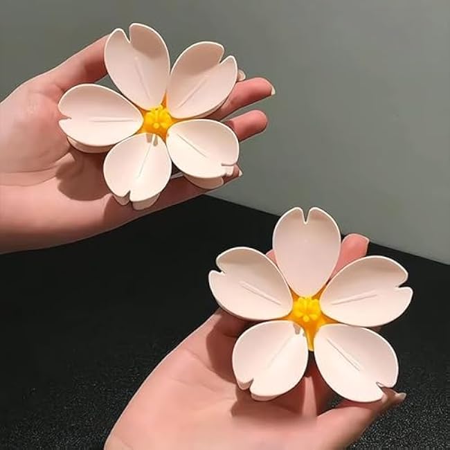 Cherry Blossom Magnetic Bag Clips, 2025 New Bag Clamps for Food, Pink Sakura Food Sealing Clamp for Kitchen, Decorative Fridge Magnets, 1 Flower 5 Clips (1)