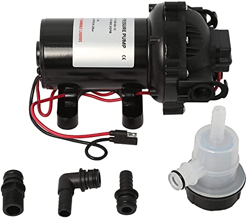 HYDDNice 12V Diaphragm Fresh Water Pump 18.9 LPG/min 5.0 GPG 60 PSI Diaphragm Pump for Carava RV Boat Marine
